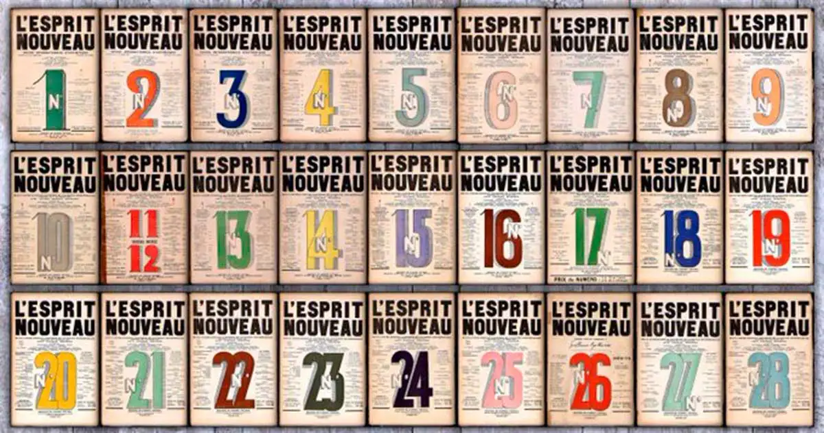 The complete overview of all 28 issues of L’Esprit Nouveau, published between 1920 and 1925