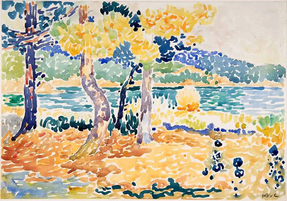 Pines at the Coastline by Henri-Edmond Cross, c. 1890s